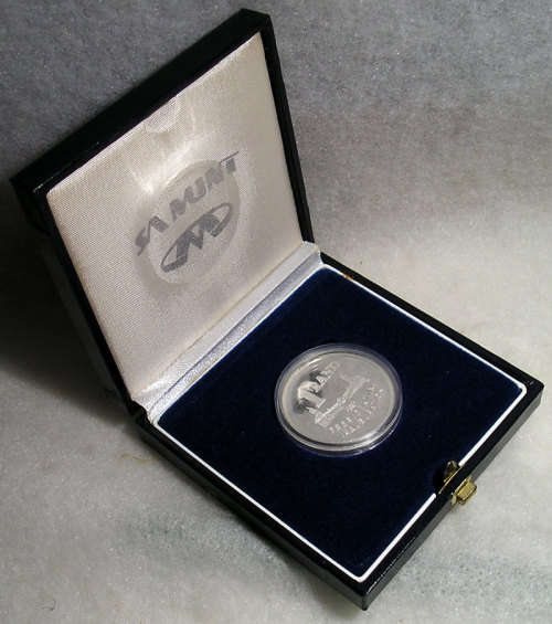 1994 Mandela Presidential Inaguration Proof Silver Rand in SAM Case