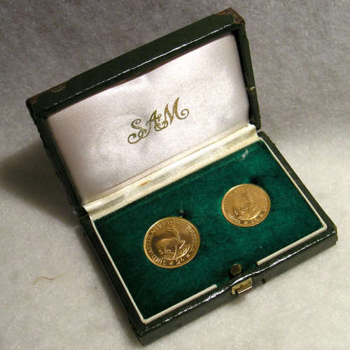 1977 Proof Twin Set with Gold 1 Rand and 2 Rand Coins