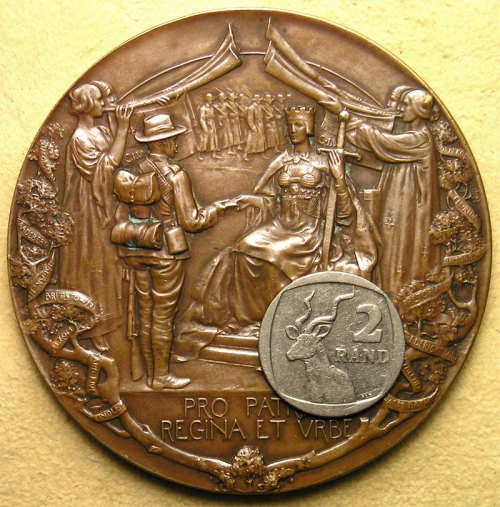 Boer War 1900 Tribute Medal: London City Imperial Volunteers * Massive 225 gm, 77 mm * SCARCE *