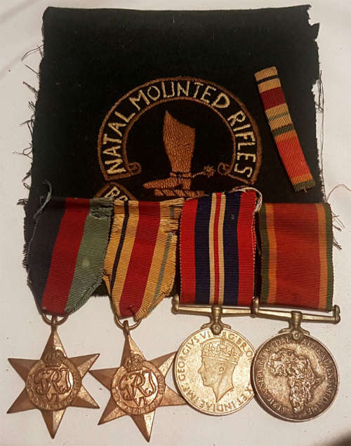 WW2: Group of Four Medals Attributed to Captain DW London, Natal Scottish and NMR