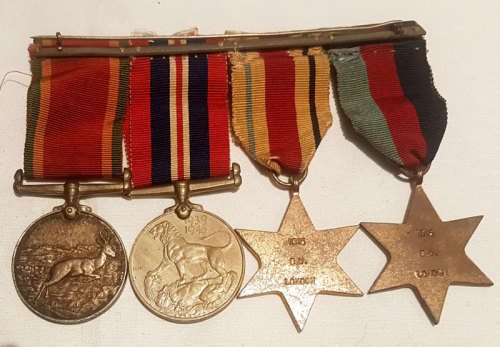 WW2: Group of Four Medals Attributed to Captain DW London, Natal Scottish and NMR
