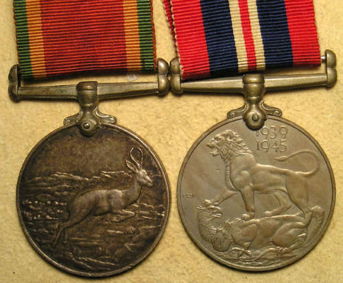 WW2: Group of Four Medals Attributed to Captain DW London, Natal Scottish and NMR