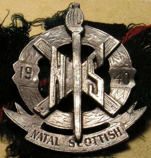 WW2: Natal Scottish Cap Badge and Matching Collars Attributed to Captain DW London