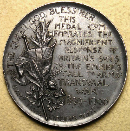 Boer War 1900, National Commemorative or Absent Minded Beggar Silver Medal * RARE *