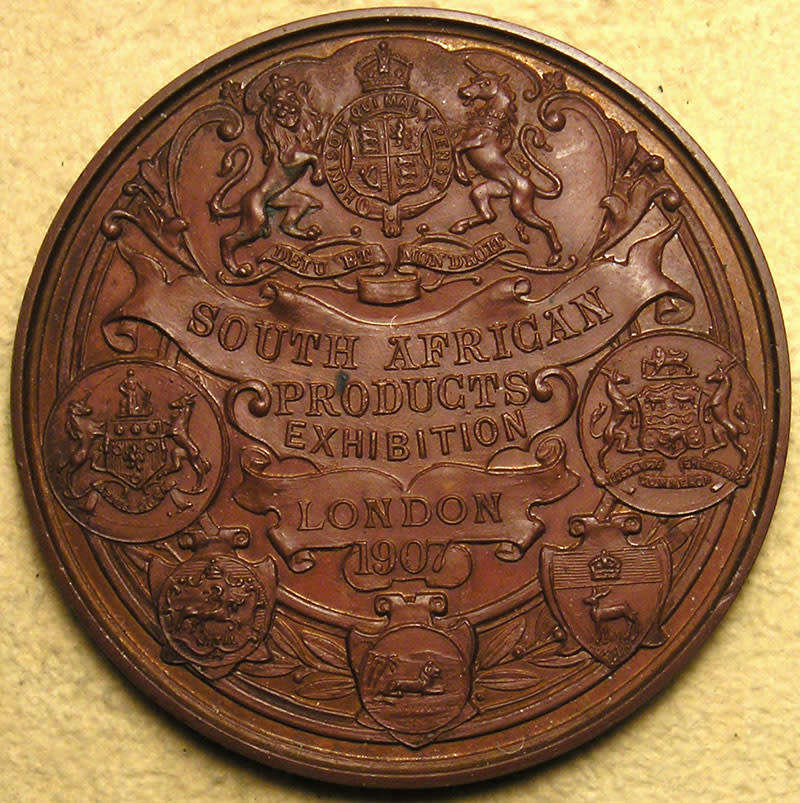 Great Britain: 1907 South African Products Exhibition London, Large Cased Award Medal