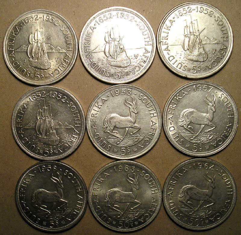 Nine (x9) Silver 5 Shillings / 50 Cents * Bid per Coin to Take All ** 1 of 2 *