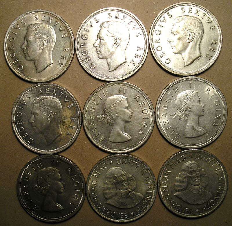 Nine (x9) Silver 5 Shillings / 50 Cents * Bid per Coin to Take All ** 1 of 2 *