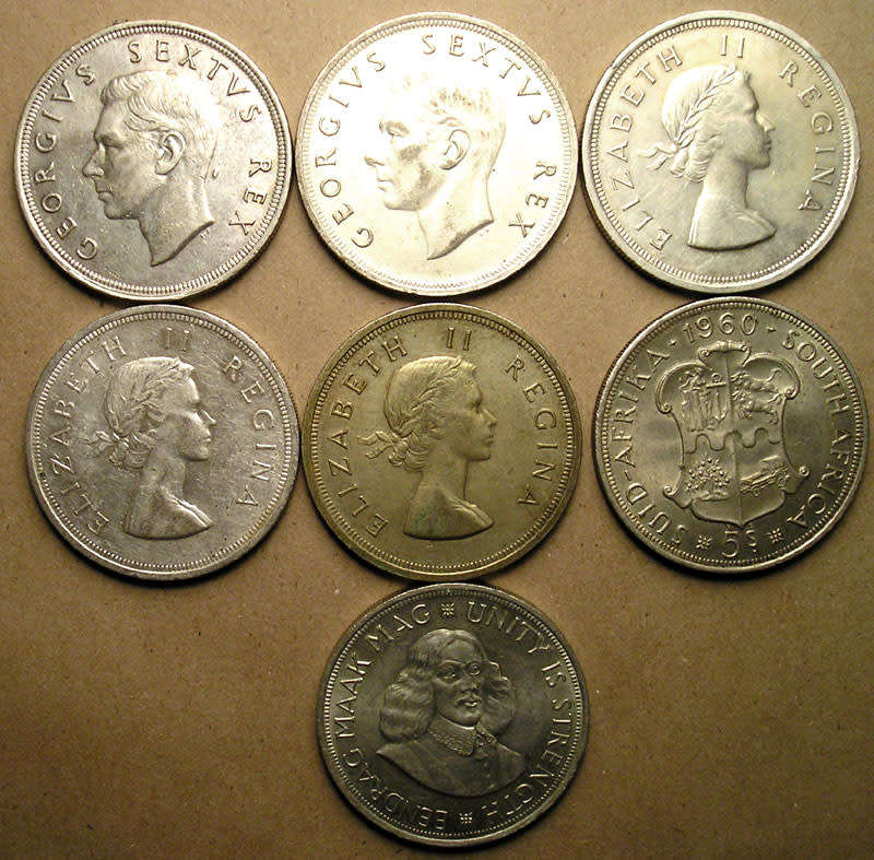 Seven (x7) Silver 5 Shillings / 50 Cents * Bid per Coin to Take All *