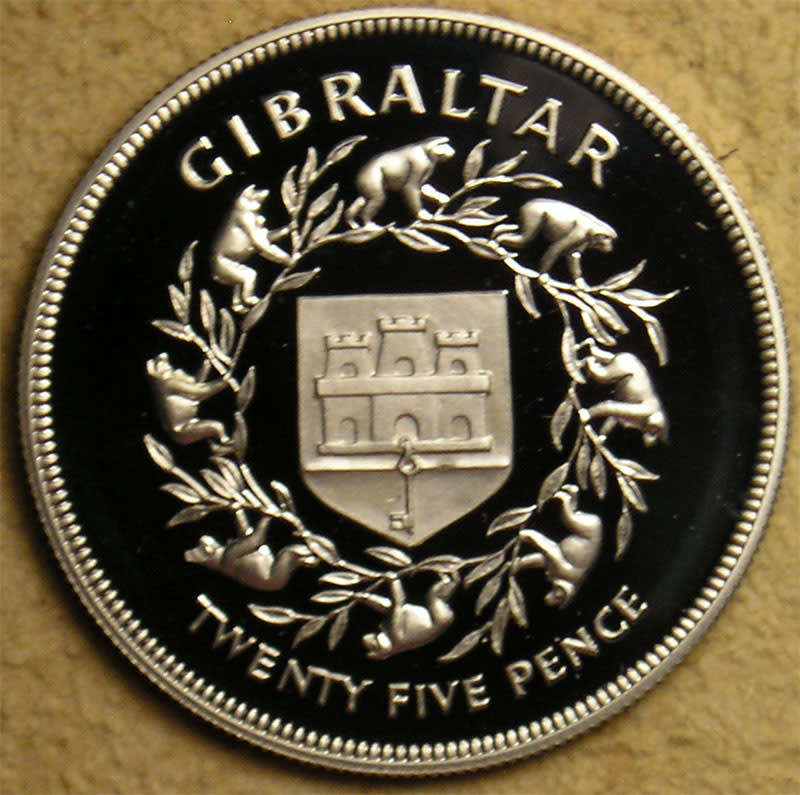Gibraltar: Proof Silver Crown (25 Pence) for the Silver Jubilee of Queen Elizabeth II in 1977