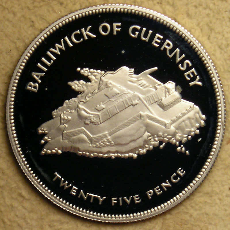 Guernsey: Proof Silver Crown (25 Pence) for the Silver Jubilee of Queen Elizabeth II in 1977