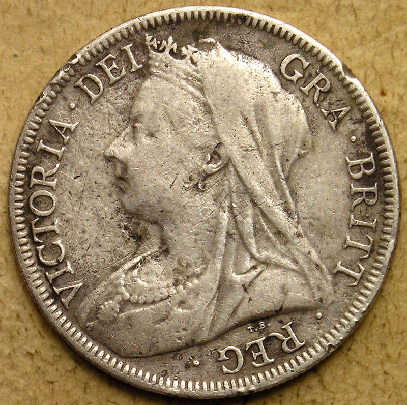 Great Britain: 1900 Queen Victoria Old-Head Silver Half Crown