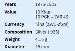 Papua New Guinea: 1979 Proof Silver 10 Kina * 1.23 Troy Oz *