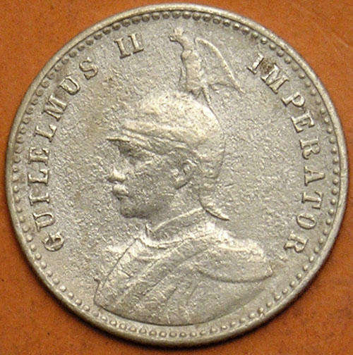German East Africa: 1910J Wilhelm II Quarter Rupie