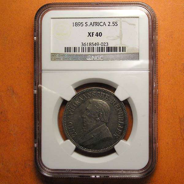 ZAR: 1895 Kruger 2 1/2 Shillings * NGC XF 40 *