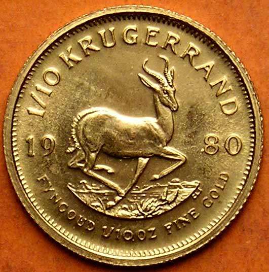 Gold Krugerrand 1980  1/10 oz
