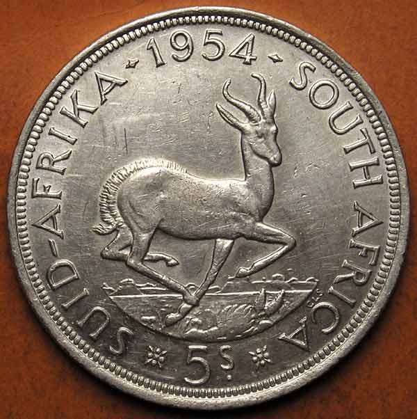 Union: 1954 Elizabeth II 5 Shillings