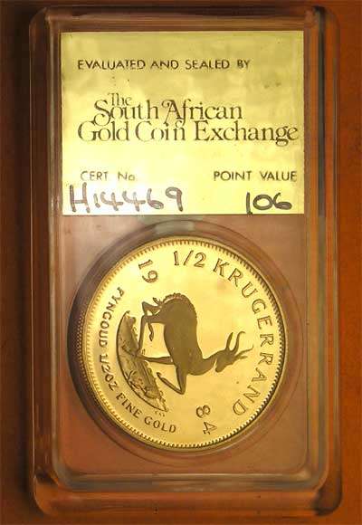 Half Gold Krugerrand 1984 Cased * PROOF *