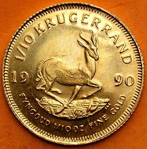RSA: 1990 Tenth Oz Gold Krugerrand