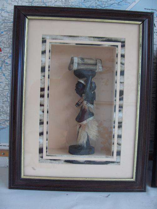 African art box framed figure