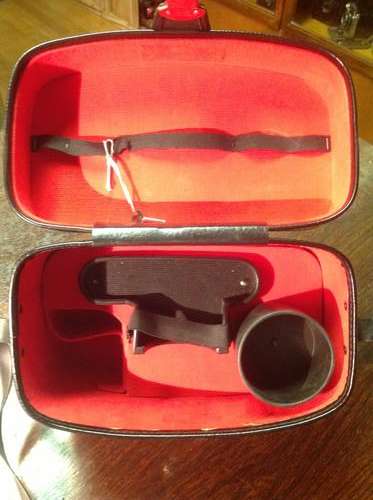 Camera case for 35mm camera. As new - never used. Leather. Includes key.