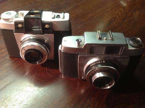 Two vintage Agfa cameras - for shop window display