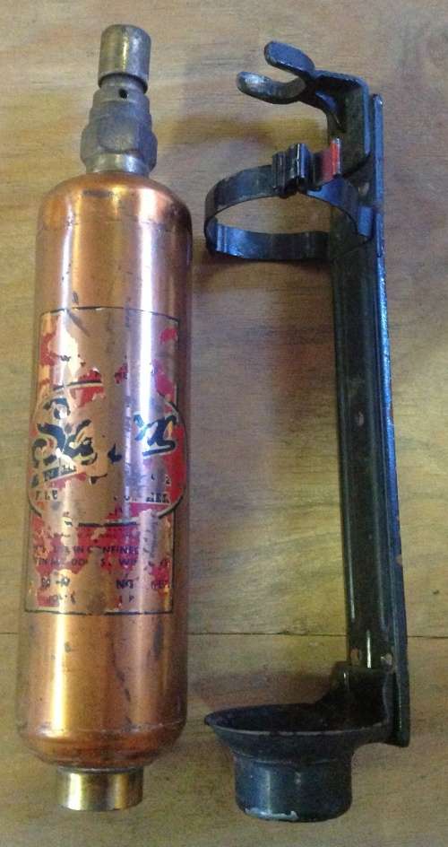 Vintage fire extinguisher (with original bracket)