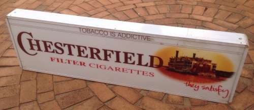 Collectable vintage Chesterfield advertising light box/sign (large) - for the man cave