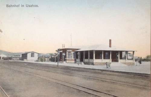 Scarce - German South West Africa picture postcard - Usakos railway station