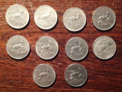 Early SA R1 coins - all different dates (x 10)
