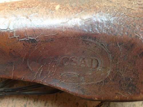Vintage CYCSAD leather bicycle seat