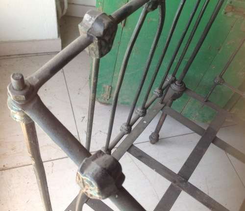 Vintage cast iron baby cot (on wheels) - Black