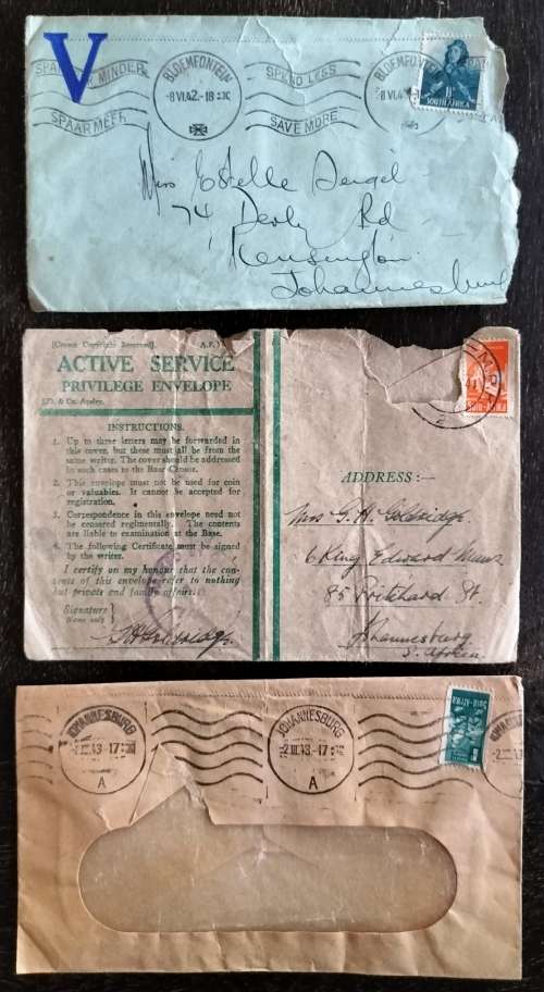 World War II philately - 3 envelopes