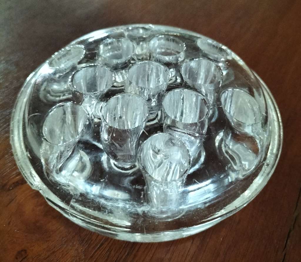 Vintage glass flower frog