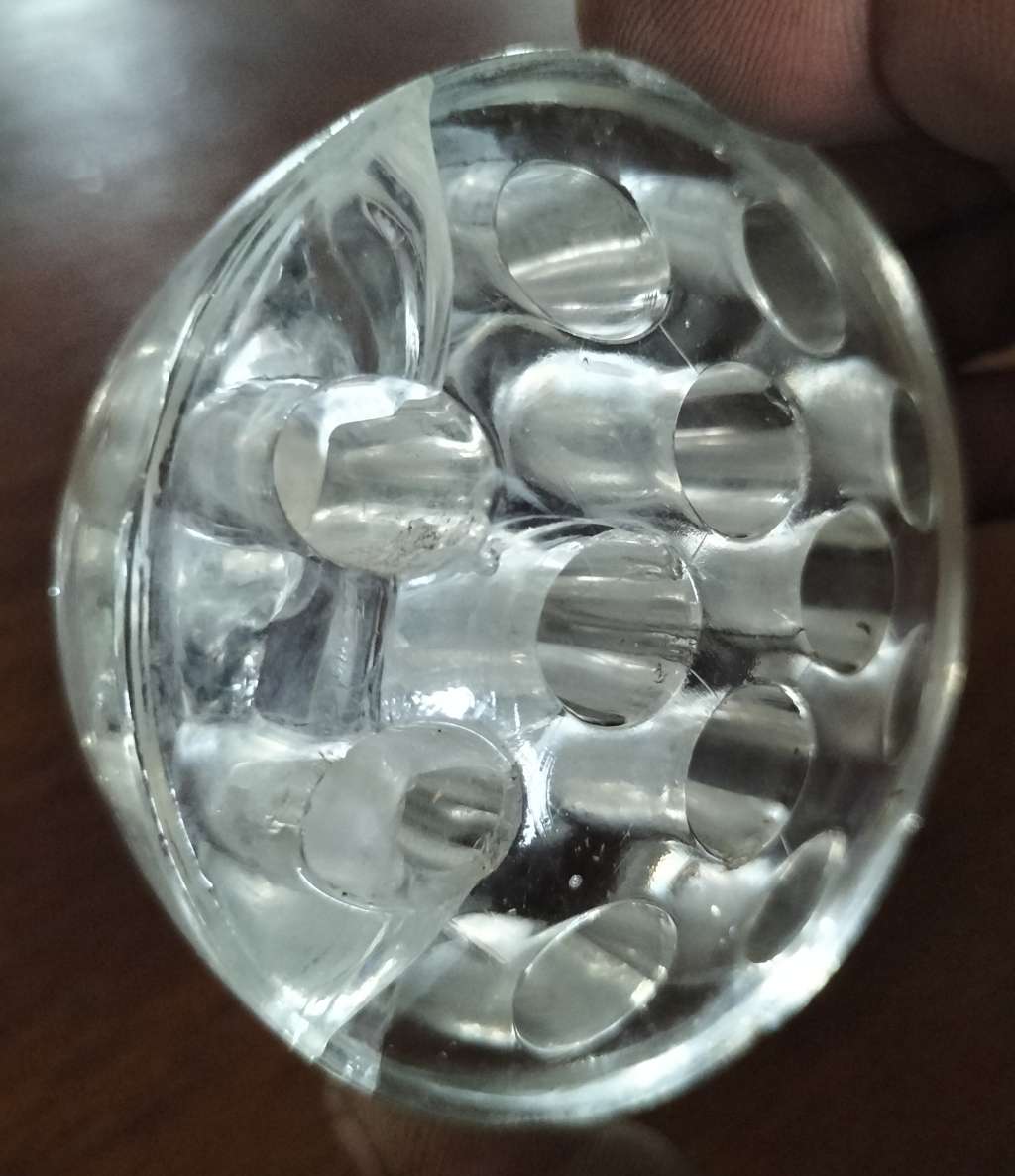 Vintage glass flower frog (with flaws)