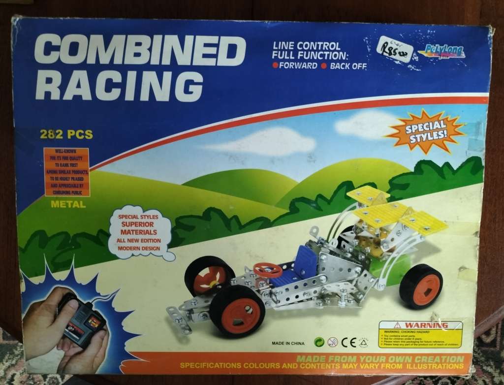 Vintage Engineering toy - 282 piece, battery operated race car