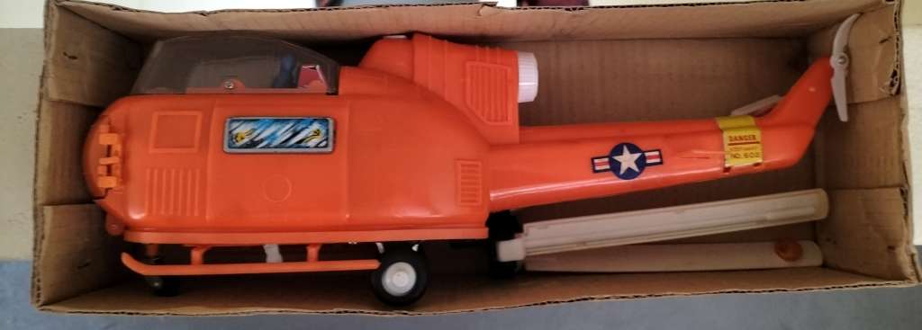 Vintage Battery Operated Plastic Helicopter (New old stock) working