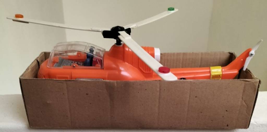 Vintage Battery Operated Plastic Helicopter (New old stock) working