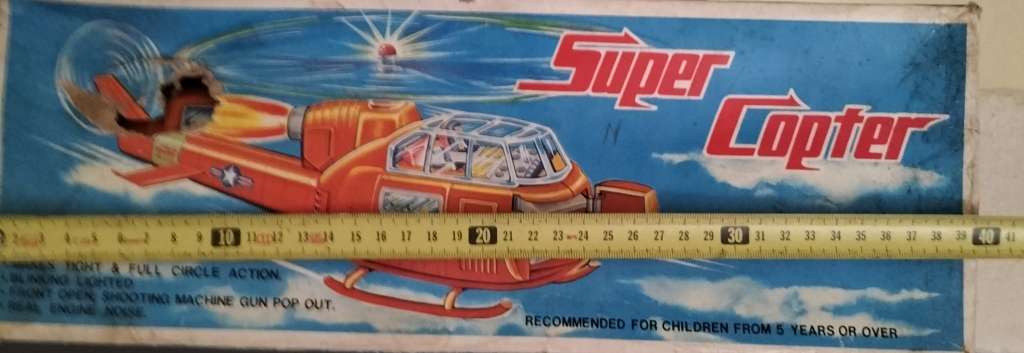 Vintage Battery Operated Plastic Helicopter (New old stock) working