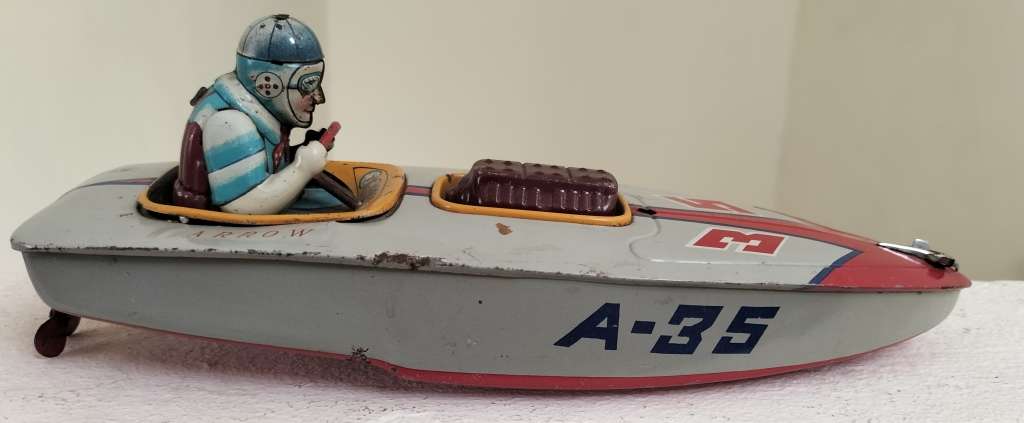 Vintage tin toy - power boat