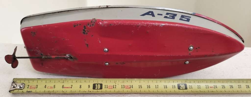 Vintage tin toy - power boat