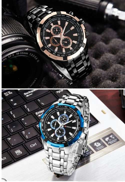 Curren Mens Luxury Quality Watch {Silver/Blue}{Black/Gold}  (No WatchBox)
