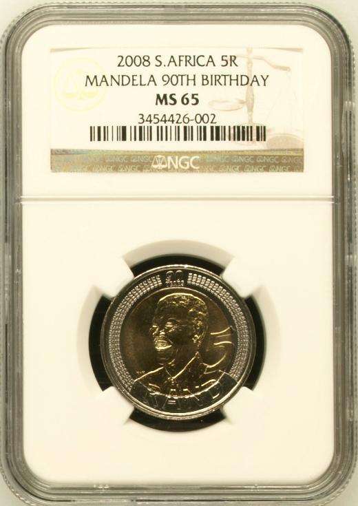 *******R1 No Reserve Auction ****** MS65 Mandela 2008 R5 Birthday Coin !!!