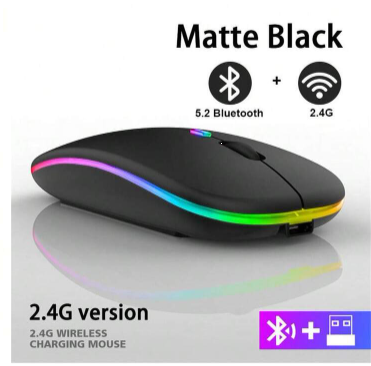 Bluetooth v5.2/Wireless Receiver Dual-Mode Rechargeable Wireless Mouse With RGB Light