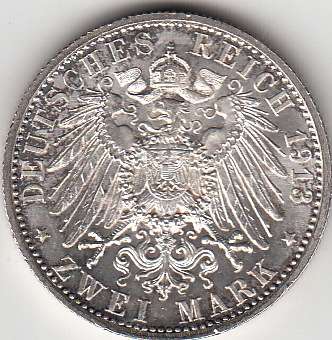 Germany Prussia 1913 Two Mark - Unc