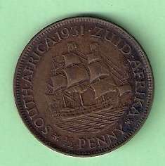 SA Union  1931 Half Penny