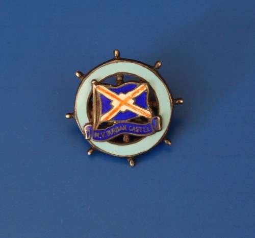 Silver M V Durban Castle Badge. Transport Shipping.