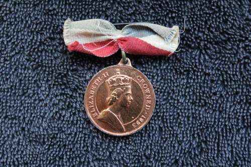 1953 Coronation Medallion of Queen Elizabeth II - with original Ribbon