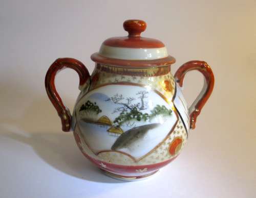 Oriental Hand Painted Ginger Jar. Very Delicate. Marked. 13cm high.