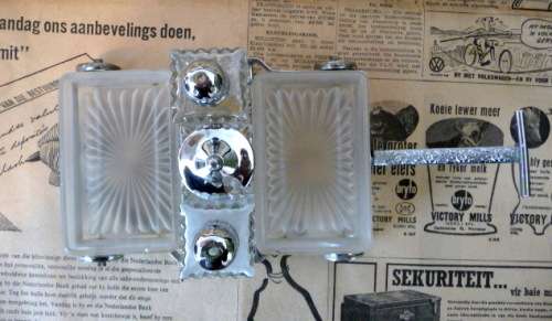 Vintage Glass and Plate Carraige Condiment Set Small chip on corner of one Jam Dish