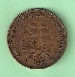 1945 SA Union Half Penny
